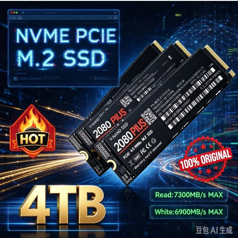100% Original 2080 PLUS M.2 2280 NVMe SSD PCIe 4.0 Large Capacity Hard Drive for Gaming Desktop & Notebook Fast Read Write
