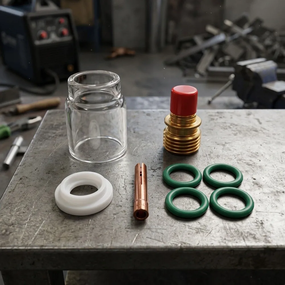 WP9 20 Compatible Welding For Torch Replacement Kit Featuring Transparent Glass Nozzle Copper Electrode Holder and Seals