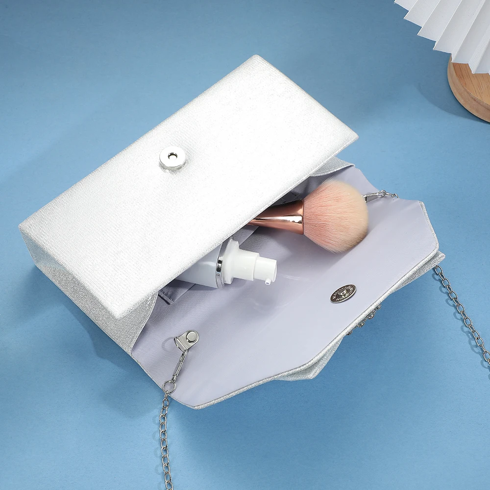 European and American Style Water Diamond Dinner Bag Sweet Bow Versatile Wedding Bride Clutch Bag Single-shoulder Chain Bag