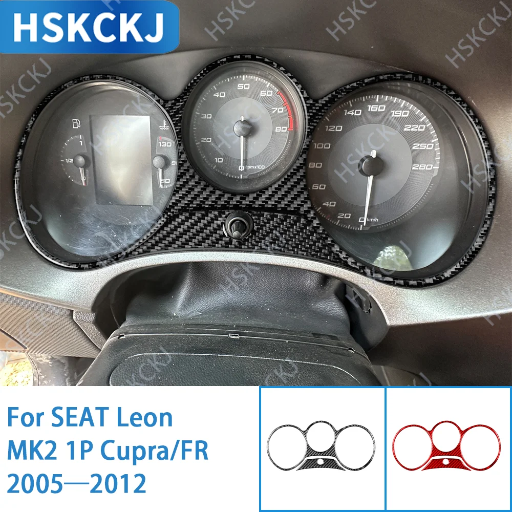 

For SEAT Leon MK2 1P Cupra FR 2005—2012 Speedometer Display Panel Interior Cover Trim / 3K Carbon Fiber+Resin / 3mm Antiscratch