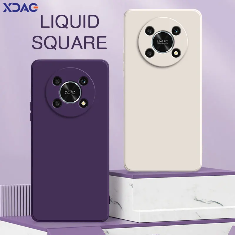 Square Liquid Silicone Phone cover for Honor X9 X30 X40 GT Magic4 Lite 5G soft back cases HonorX9 HonorX30 X40GT Magic4Lite bags