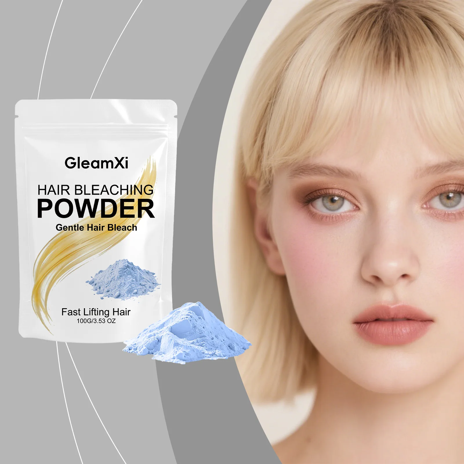 100g Hair Bleaching Powder Gentle Lifting Salon Home Use Even Lightening Professional DIY Dyeing Toning Hair Color Powder