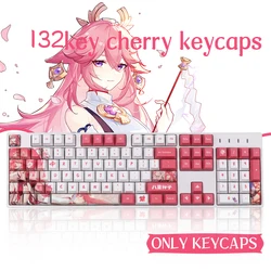 132 Keys Genshin impact Girl Keycap Dye Sublimation Cherry Profile PBT Keycaps For Mx Switch Mechanical Keyboard Anime key Caps
