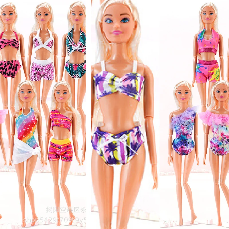 Multy Styles Doll Swimwear Swimsuits Bikini Swimsuits Buoy Beach Bathing Clothes Accessories for Barbie Doll Toys