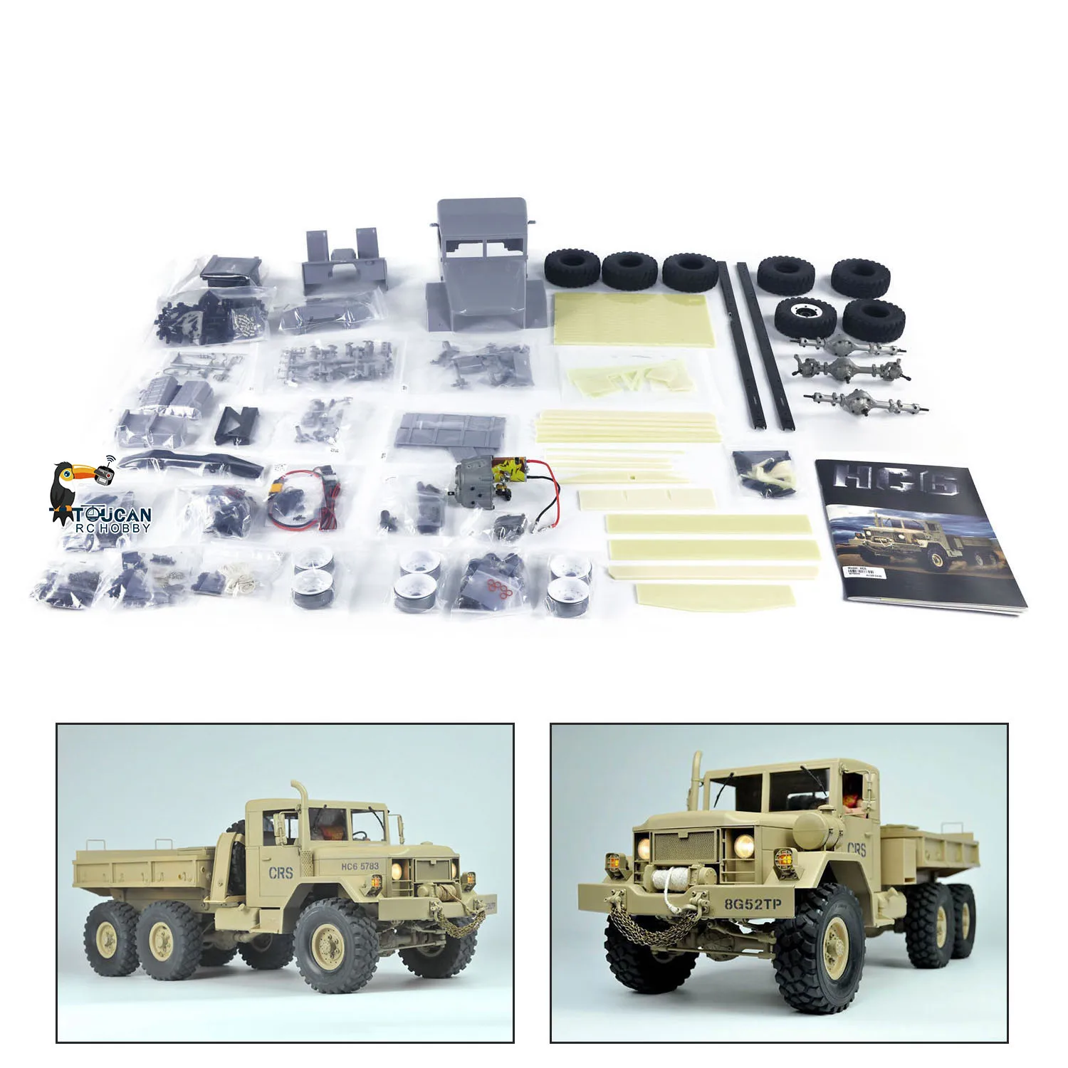 

US Stock 1/12 CROSS RC HC6 6x6 Military Off Road Truck KIT Motor Light Metal Axles Remote Control Vehicle for Adult