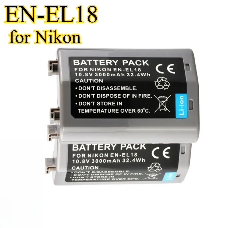 EN-EL18 3000mAh Battery for Nikon D4/D4S/D5 D800 Controller 2X Runtime USB-C PD 45W Fast Charge Battery