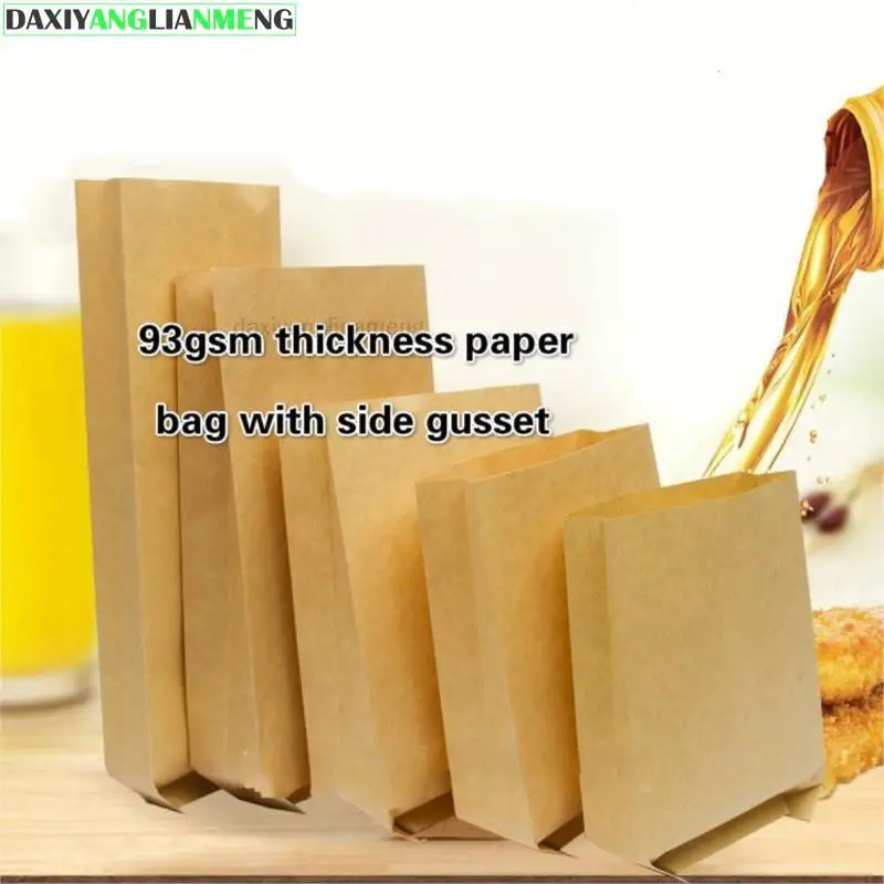 100pcs /lot  New Sausage Sack Roast Bags Of Meat Kebabs Fried Kebabs Heat Dog Barbecue Hit Envelope  Oil -proof Kraft Paper Bag