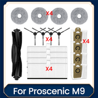 17PCS Accessories Kit For Proscenic M9 Robot Vacuum Cleaner Main Side Brush HEPA Filter Mop Cloth Dust Bag