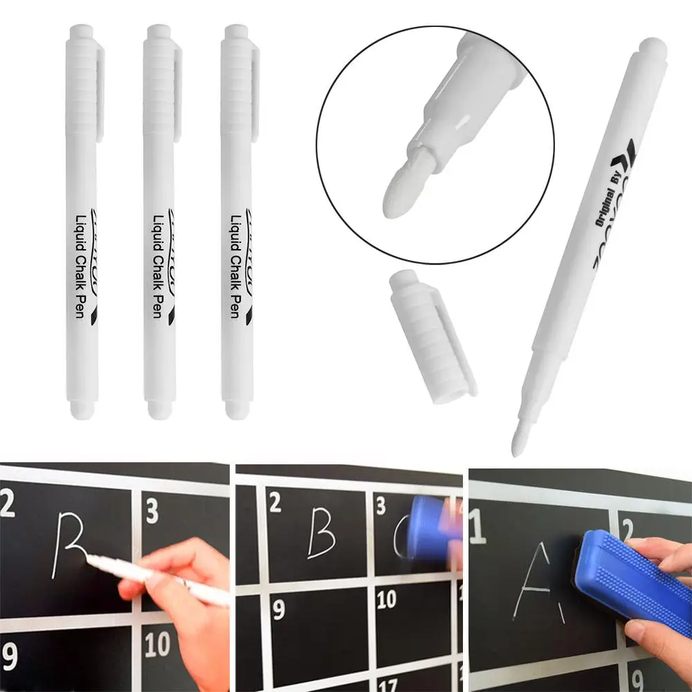 White Liquid Chalk Pen/Marker for Glass Windows Chalkboard Blackboard
