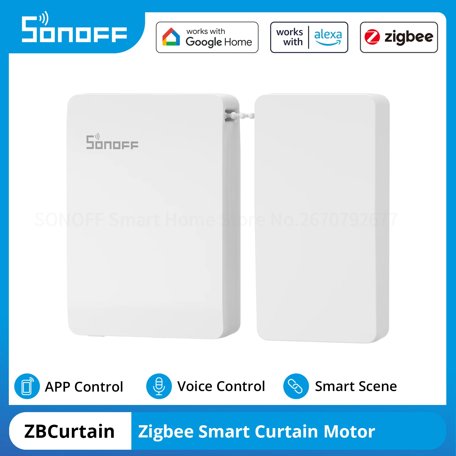 SONOFF ZBCurtain Zigbee Smart Curtain Motor eWeLink App Smart Scene Voice Remote Control Alexa Google Home SmartThings Alice