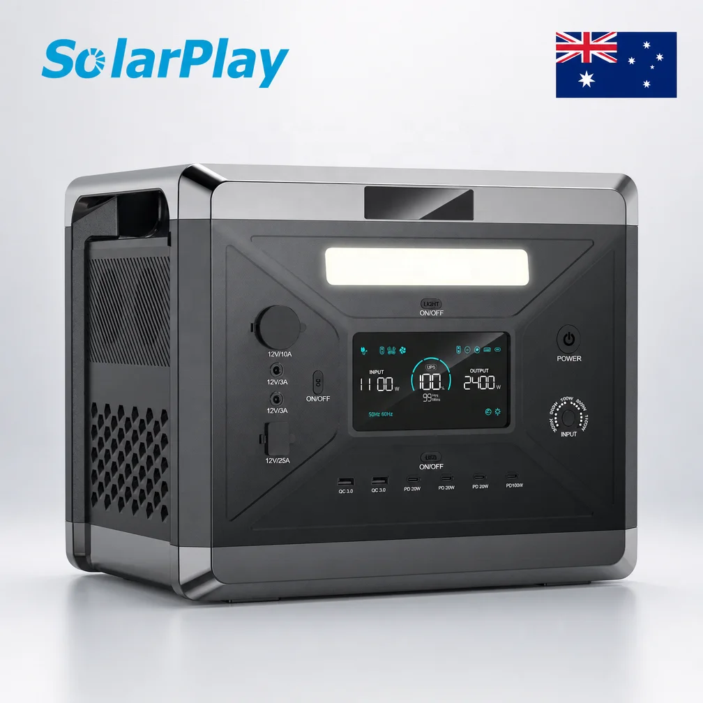2400W LiFePO4 Battery Solar System Home Power 2160Wh Solar Generator Backup Battery For RV Travel Power Station
