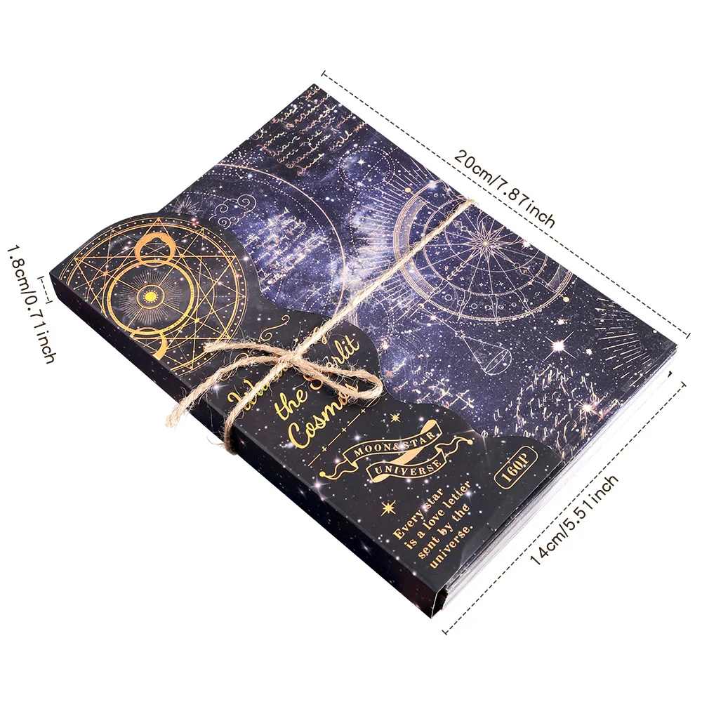 160 ورقة خمر السماء المرصعة بالنجوم قصاصات ورقية غير لزجة كبيرة الحجم صفحات الزخرفية مع 160 تصميمًا فريدًا للمجلات غير المرغوب فيها #6