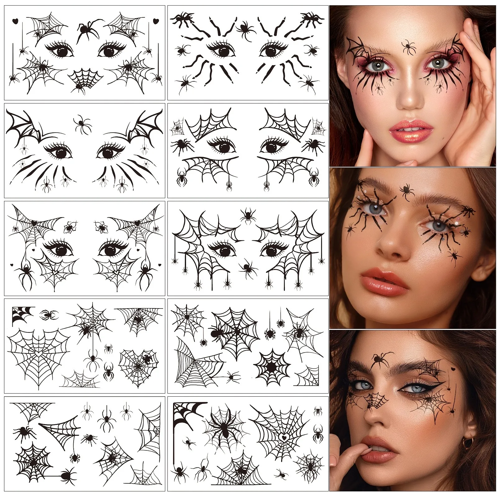 ハロウィン用スパイダー/スパイダーウェブステッカー10枚、ロ - Spider Web Halloween Decoration のレビューと価格