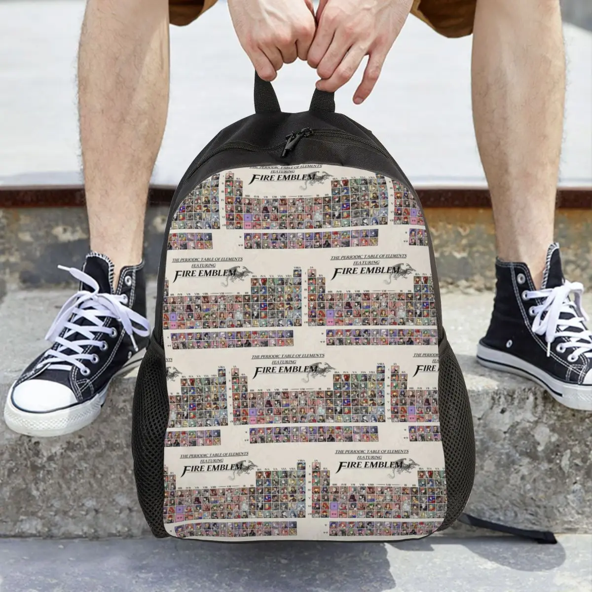 Periodic Table Fire Emblem Backpack Daypack Large Capacity Kids BookBag School Bag Shoulder Bags for Men Women