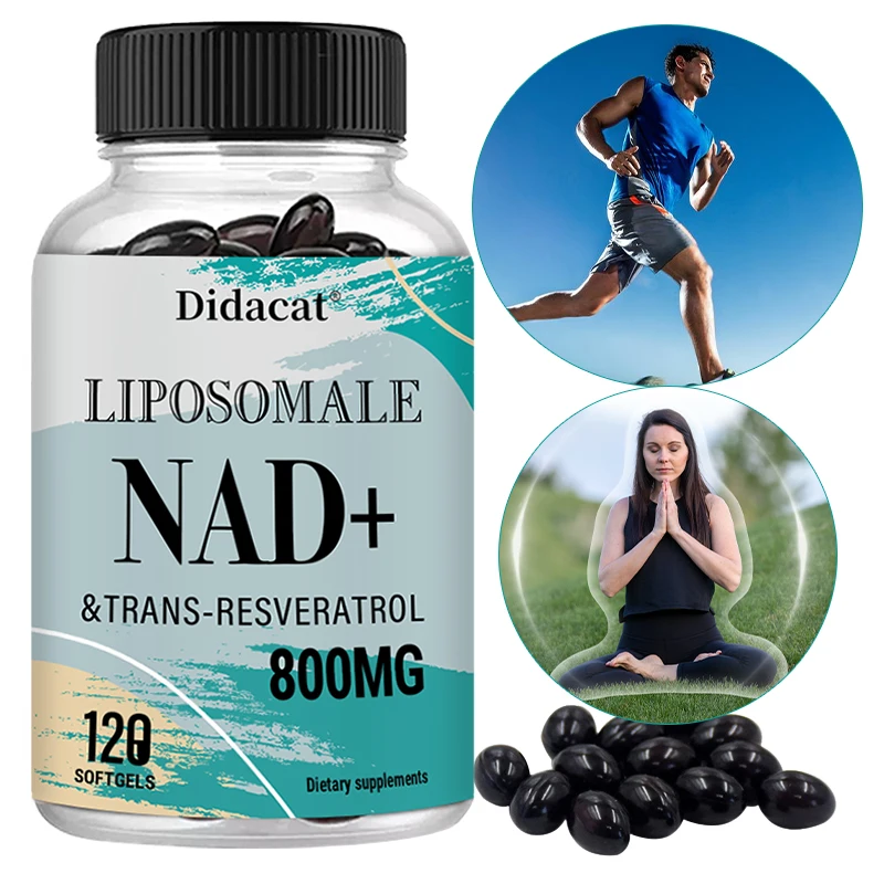 مكمل الدهون NAD - مضاد للشيخوخة، يجدد الطاقة والتركيز، يدعم إصلاح الخلايا، وتعزيز عملية التمثيل الغذائي - 120 كبسولة