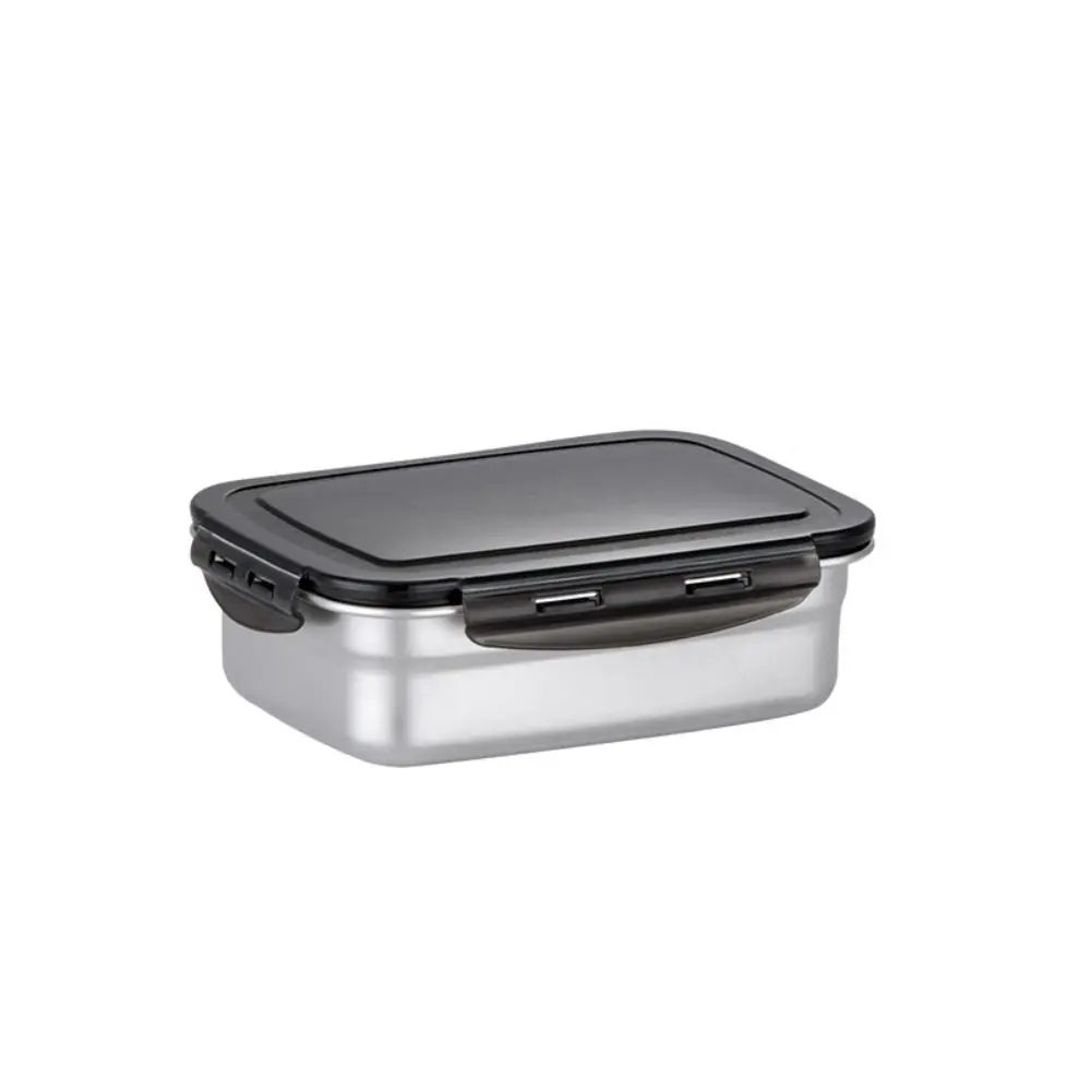 

Large Capacity Stainless Steel Crisper Airtight Lid Sealed Pickle Box Rectangular with Handle Fresh-keeping Box Seafood