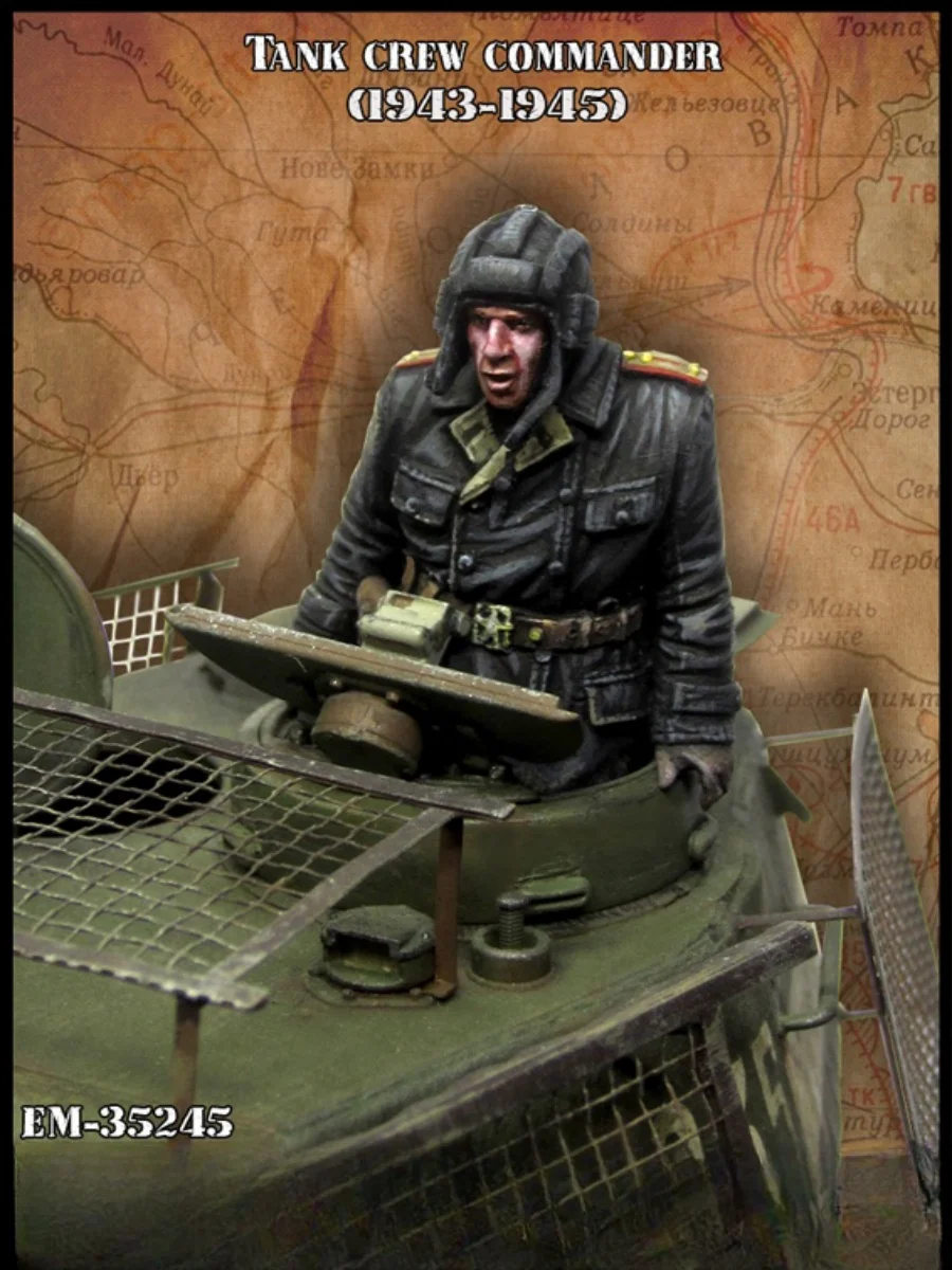 1/35 Harz Figur unbemalt Modell Kit, militärisches Thema, sowjetische Panzer mannschaft Kommandant, unmontiert und unbemalt gk, 853r