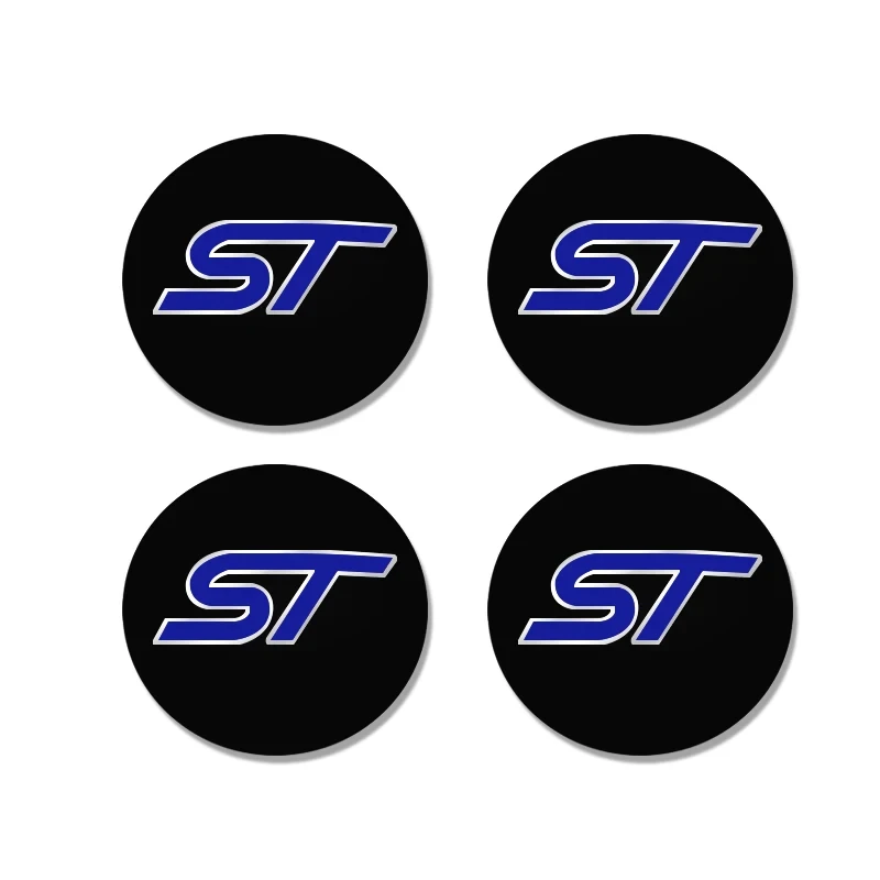 4Pcs 56mm ST Emblem Car Wheel Center Cover Stickers Hub Cap Decal For Focus Edge Mondeo Puma Fiesta Kuga Accessories