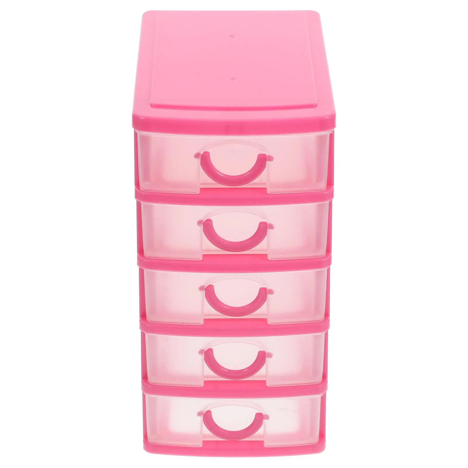 

5 Layers Pink Mini Plastic Drawer Cabinet Clear Desk ganizer Stackable Office Storage Jewelry Container Transparent Desktop