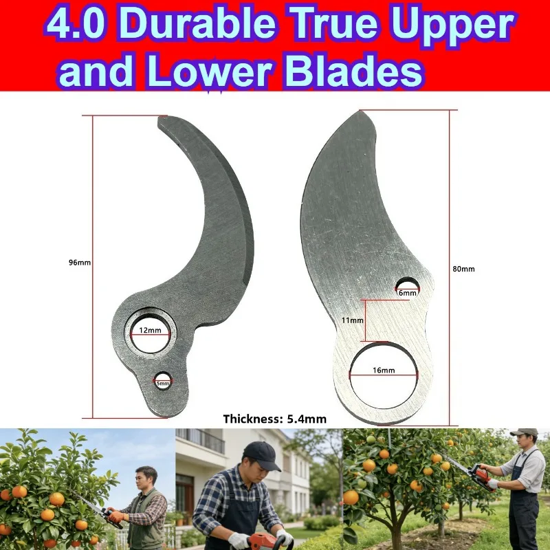 Lithium battery pruning shears original blade Rechargeable electric pruning shears blade 4.0 Open fruit tree scissors blade