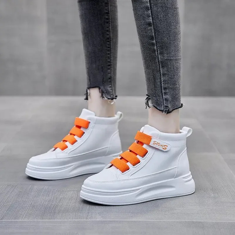 Women High Top Sneakers Casual Plarform Height Canvas Non-slip Wear Resistant 2024 New Female Vulcanize Shoes Zapatos De Mujer