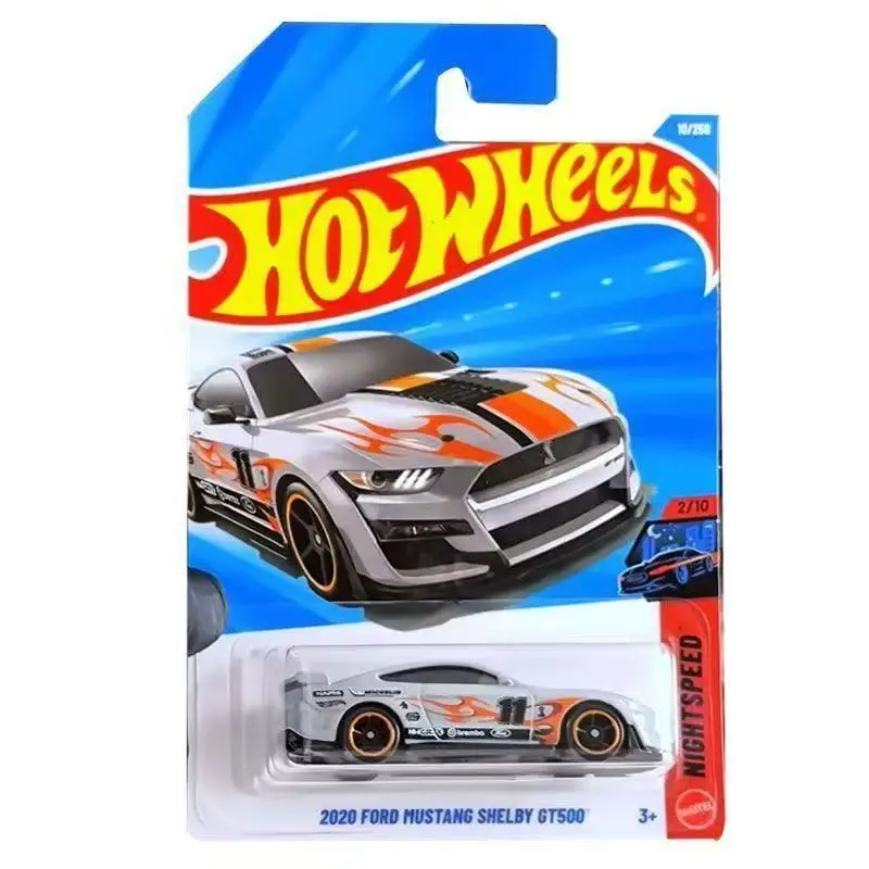 Hot Wheels Cars 2026 A 2020 Ford Mustang Shelby GT500 zilveren metalen gegoten model speelgoedvoertuigen