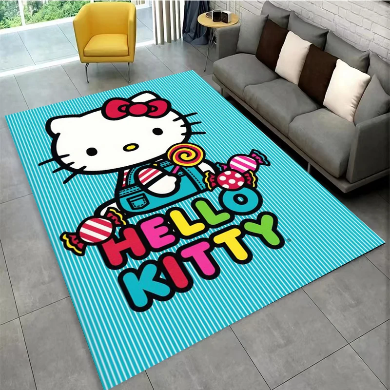 Japanese Anime Sanrio Hello Kitty Large Area 3D Carpet Home for Living Room Kids Bedroom Sofa Children\'s Doormat Floor Decor Rug