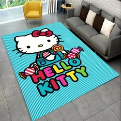 Tapis 3D Anime japonais Sanurgente Hello Kitty, grande surface, salon, chambre d'enfant, canapé, portières pour enfants, décor de sol, lea