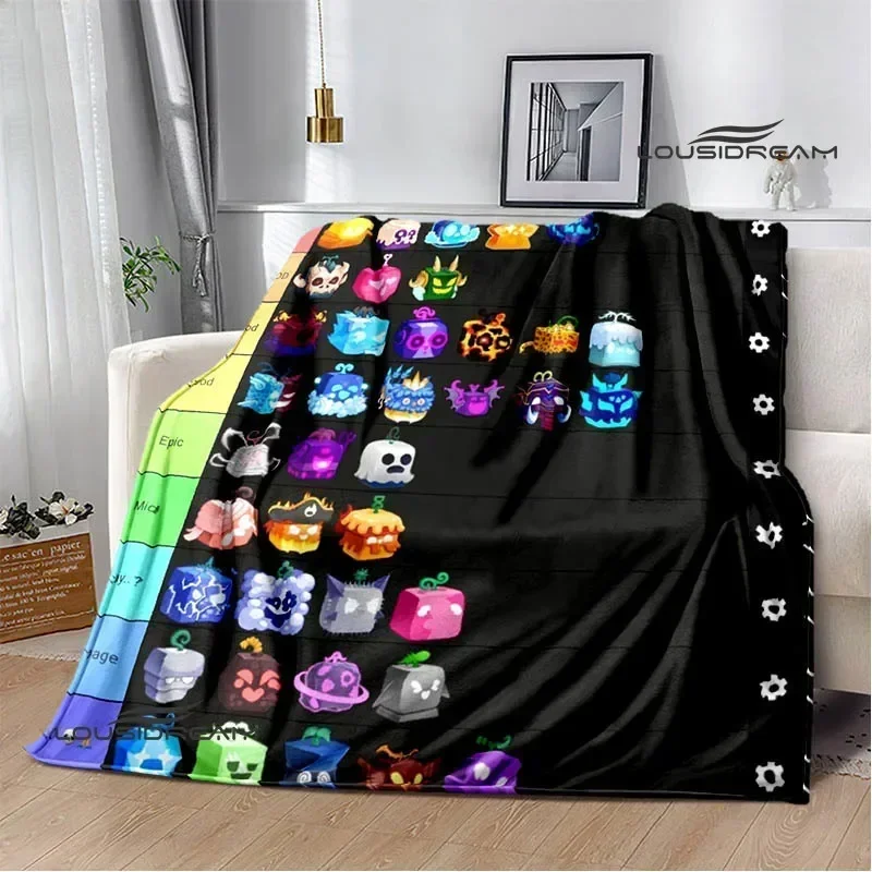 3D game B-blox fruits printed blankets children's warm blanket soft and comfortable blanket home travel blanket birthday gift