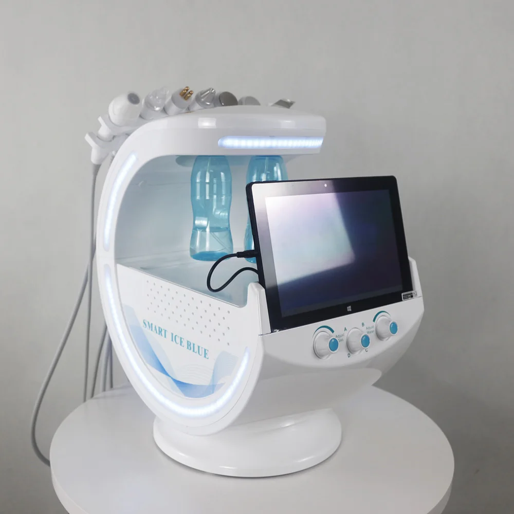 Lifting And Tightening 7 In 1 Hydro Water Hydra Dermabrasion Facial Analysis Machine Smart Ice Blue Facial Beauty Machine