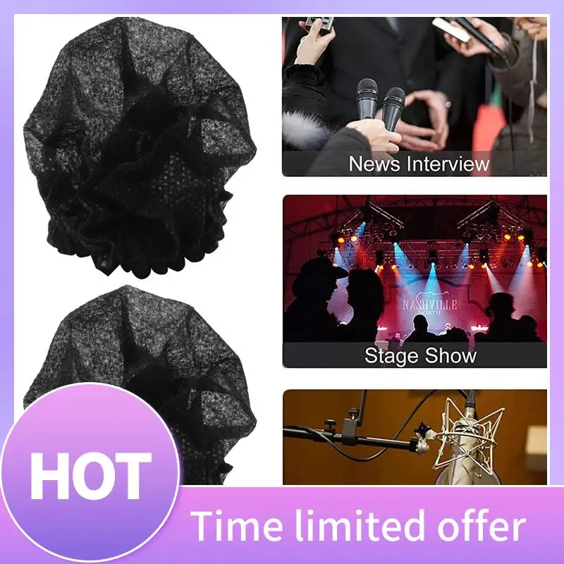 

ABXI 300Pcs Disposable Microphone Cover Mic Covers Mic Windscreen Protective For Handheld Microphone Karaoke Microphone