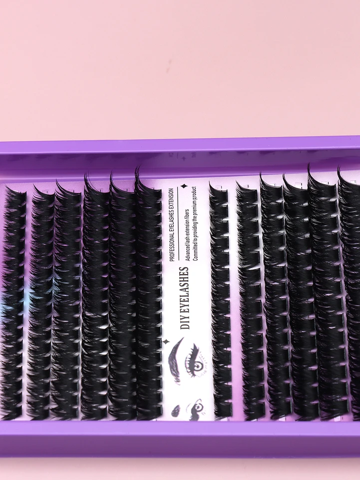 192 piezas de extensiones de pestañas C curl negro estilo DIY, divertidas, 3D visón, naturales y gruesas 3
