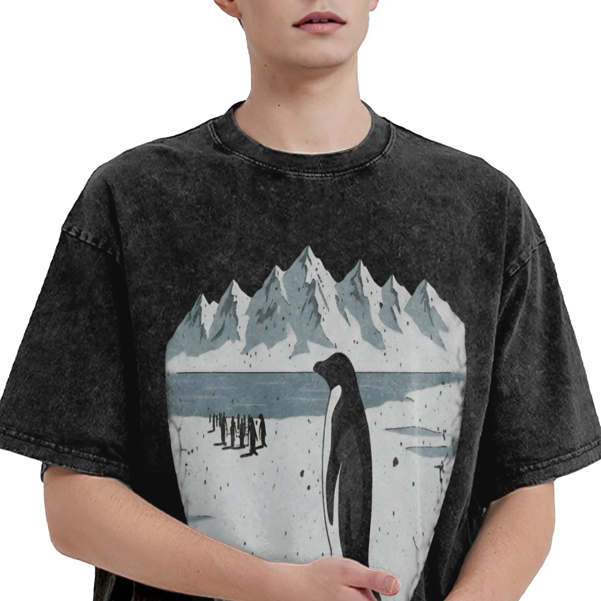 Nihilist-Penguin But Why T Shirts Men's  100% Cotton Awesome T-Shirt Crewneck  Tees Short Sleeve Clothing Summer