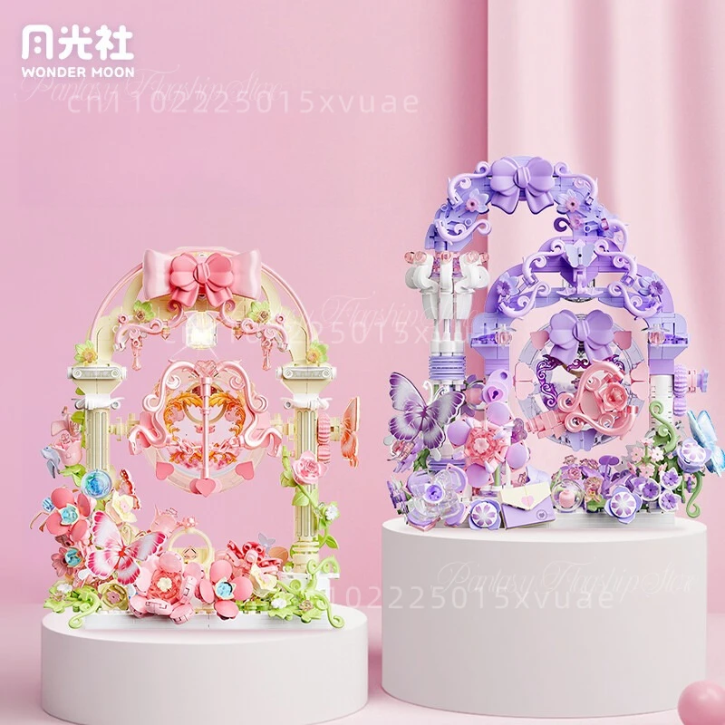New Wonder Moon Flower Shadow Quicksand Building Blocks Desktop Decoration Small Particles Assembling Model Toys Christmas Gift