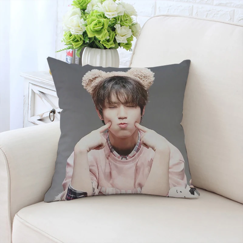 

Cushion Cover 45x45 Cushions Covers H-Han Jisung Pillow Covers Decorative Luxury Cover for Living Room Cushions Pillowcase Gifts