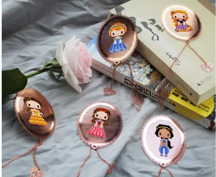 M Cross stitch DMC zestaw kreatywny prezent ręcznie metalowa zakładka bajka księżniczka seria