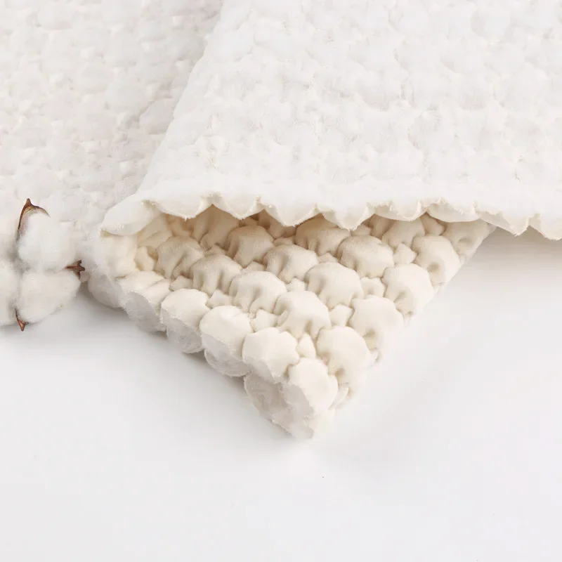 New 3D embossed quilted bubble circle short plush fabric, for garment lining, jackets, DIY handmade bag fabric - view 3