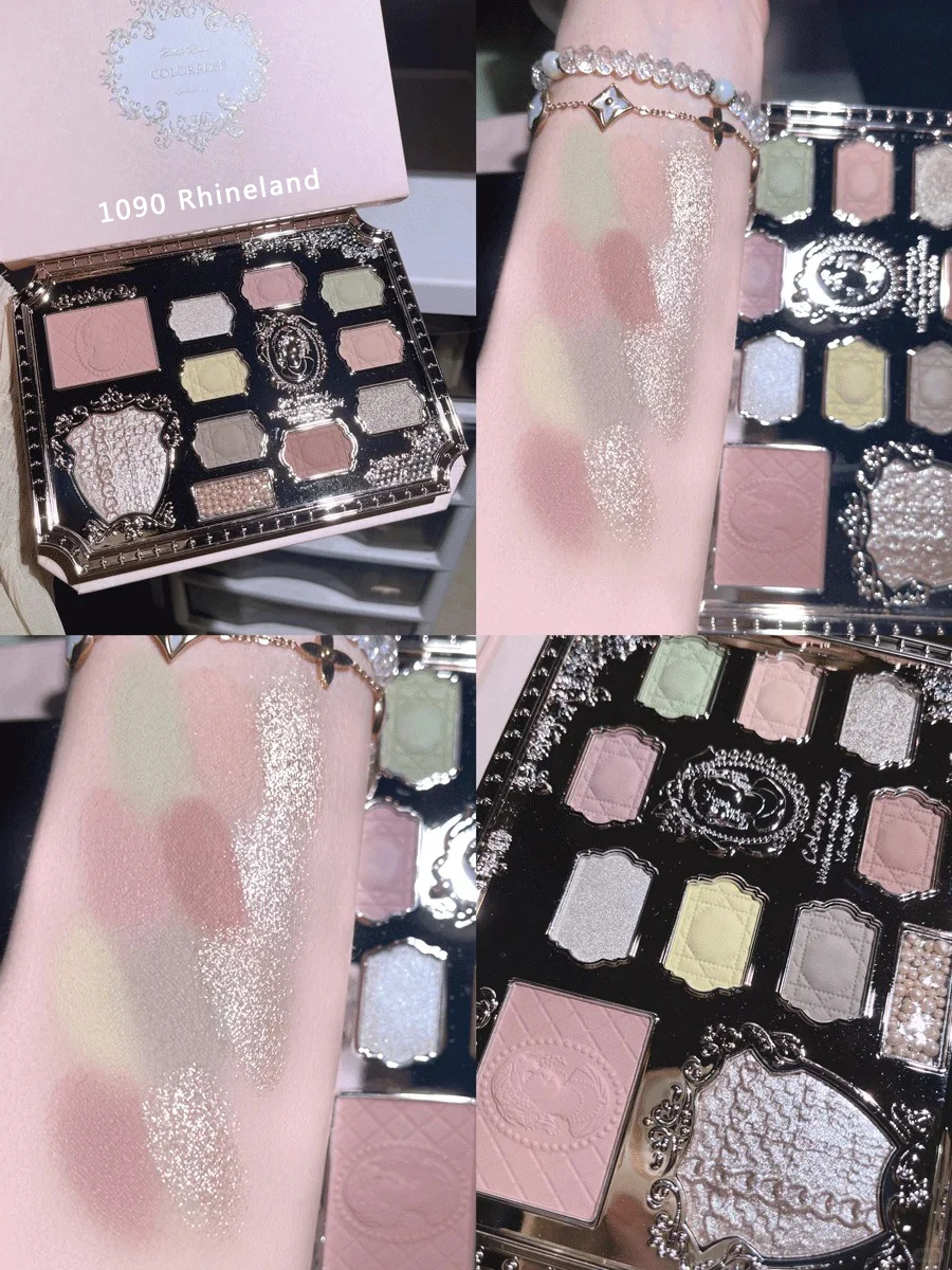 Ballet Inspired Eyeshadow Palette with Highlighter and Blush All-in-One Makeup Set Long Lasting Shaping Face Eyes with Mirror