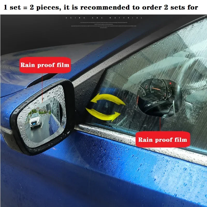 Car Sticker Rainproof Film Rearview Mirror Rain Clear Sight Rainy Day Water Auto Dewatering View Accessories Tool Multiple Sizes