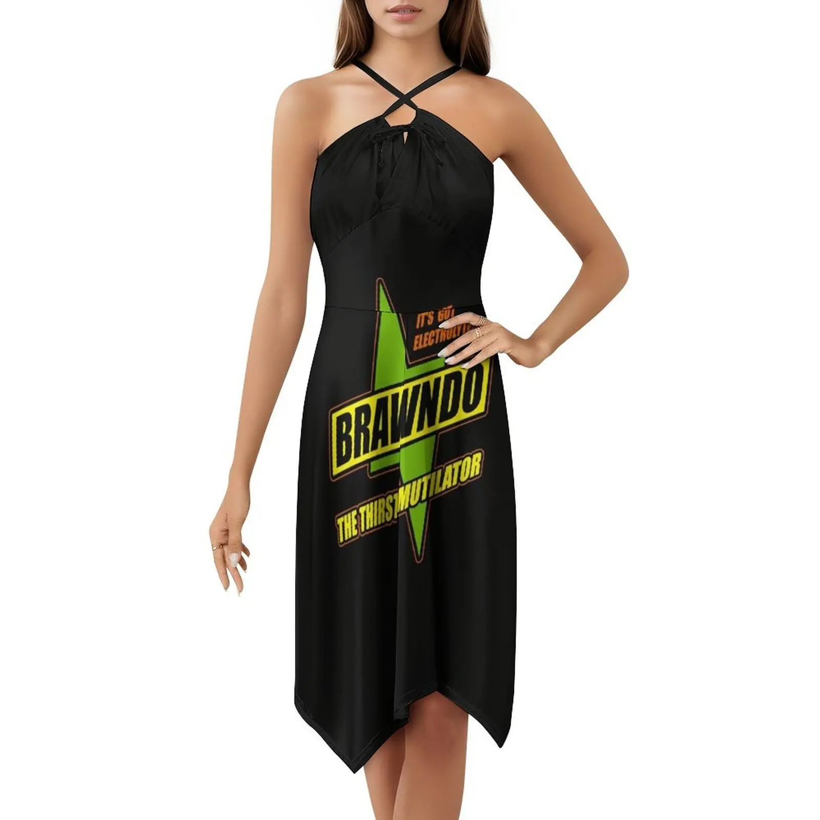 

Шикарное платье в стиле бохо с логотипом Brawndo, элегантное модное пляжное платье для свадебной вечеринки, платье с логотипом Brawndo