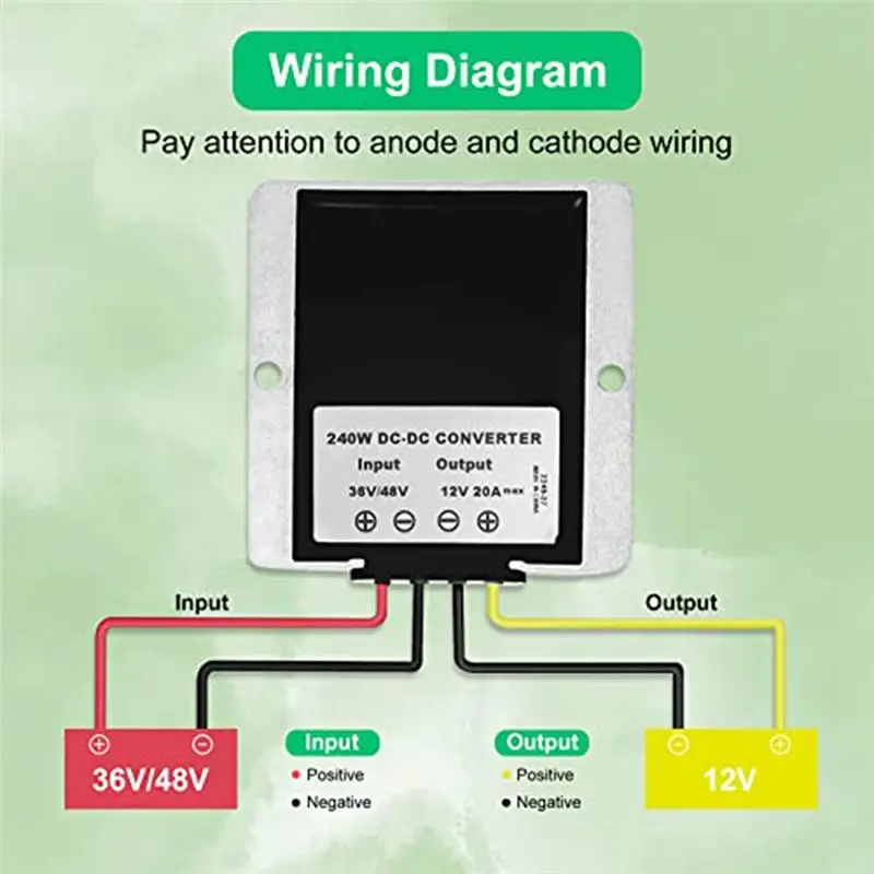 1 Apr.2 حزمة تيار مستمر الجهد المخفض محول تيار مستمر 36 فولت/48 فولت إلى 12 فولت 20A 240 واط التلقائي تنحى الجهد لسيارة نادي عربة جولف #4