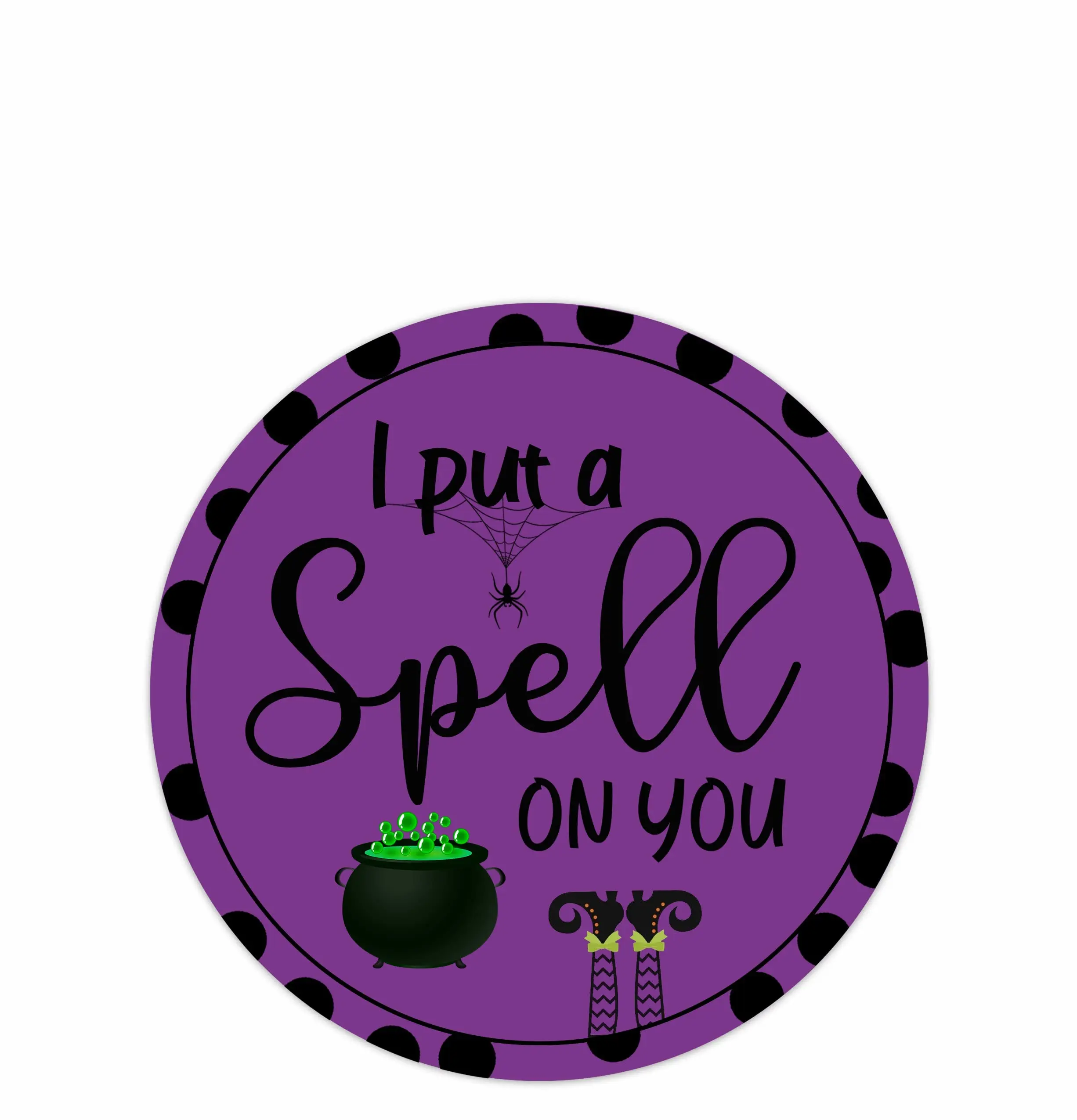 I Put a Spell on You Funny Halloween Metal Tin Sign for Front Door Home Garden Farmhouse Porch Outdoor Halloween Party Decoratio