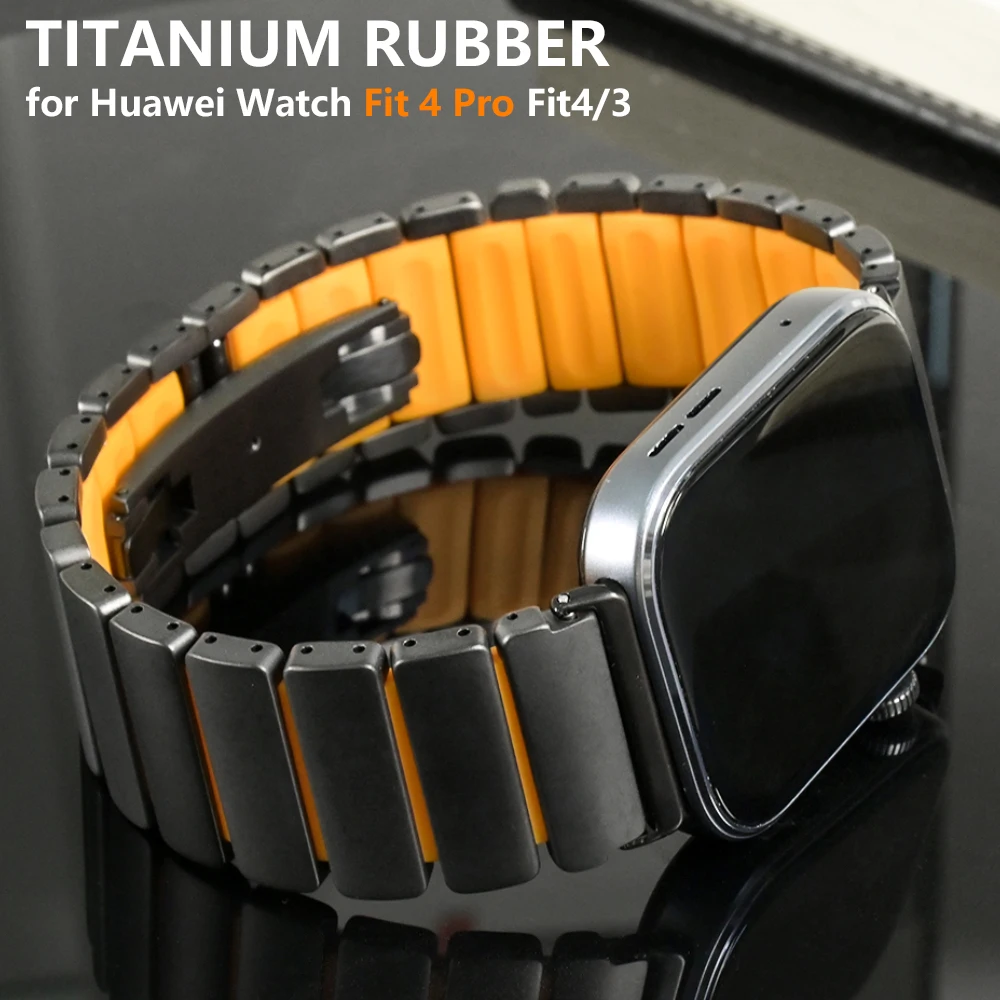 

Роскошный титановый ремешок для Huawei Watch Fit 4 Pro, ремешок с пряжкой-бабочкой для Huawei Watch Fit 3 4, сменный деловой браслет