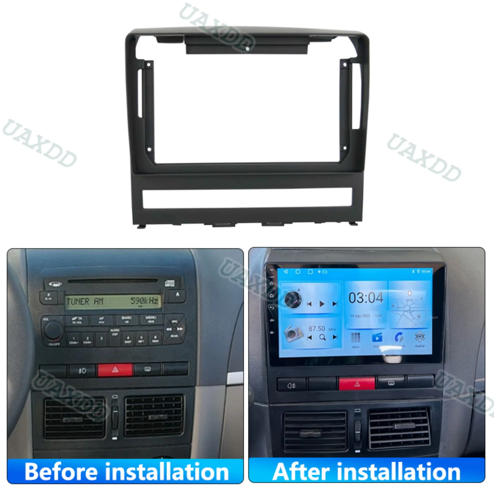 2 Din Fascia Panel Frame Car for 2004-2012 FIAT PERLA 9INCH Kit Dashboard Automotive Center Console Plastic Accessories Interior