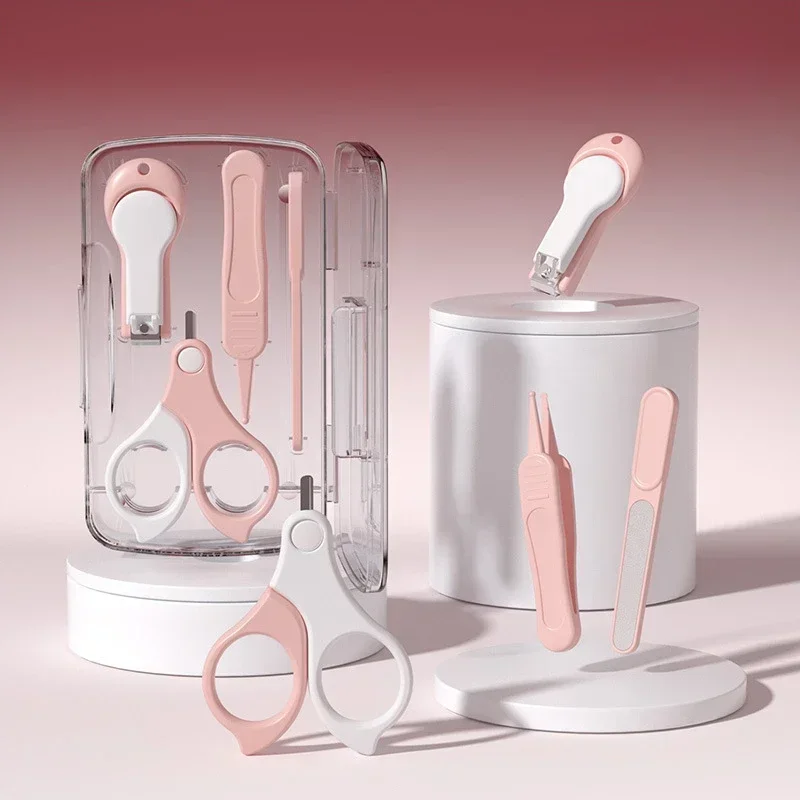 4pcs תינוק תינוק מסמר scissor התינוק טיפול כלי מסמר התינוק בטוח מסמר נייד קליפר גוזם עם תיבת ילדים מניקור ערכת ילדים