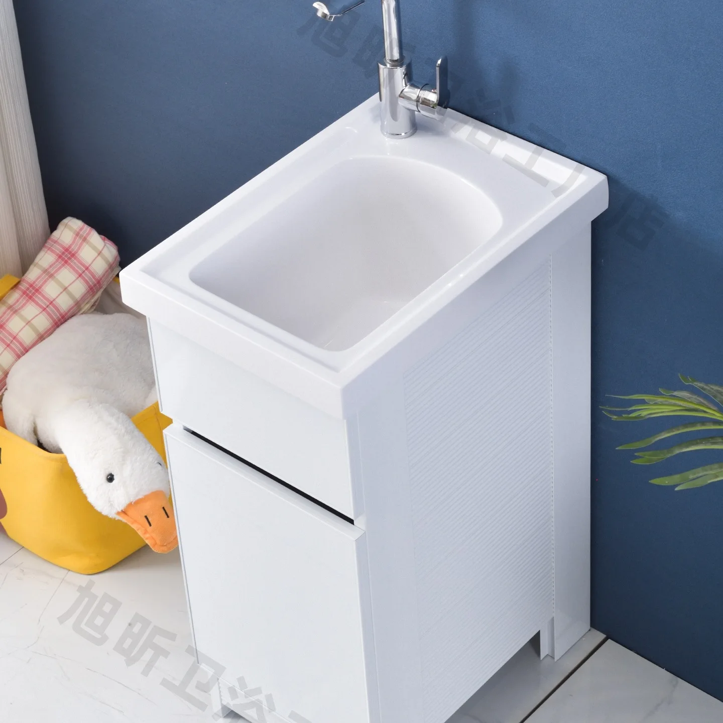 35 #small size laundry pool bathroom cabinet balcony bathroom integrated wash basin quartz stone deep water basin can be