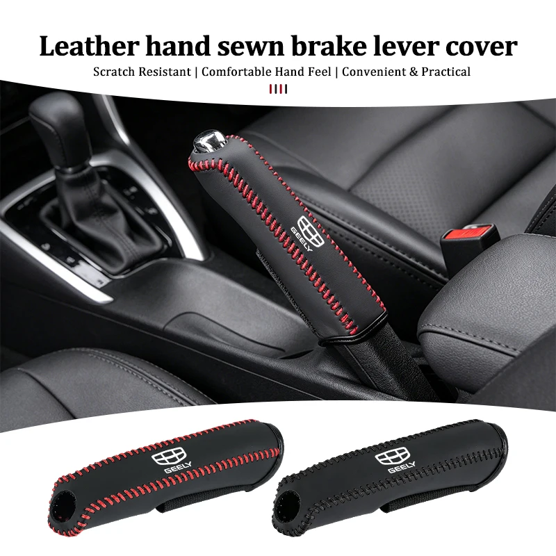 Car Hand Sew Handbrake Sleeve Auto Brake Lever Protection Cover For Geely Geometry C Tugella GC9 X7 GX3 CK GC6 LC EC8 CK2 CK3