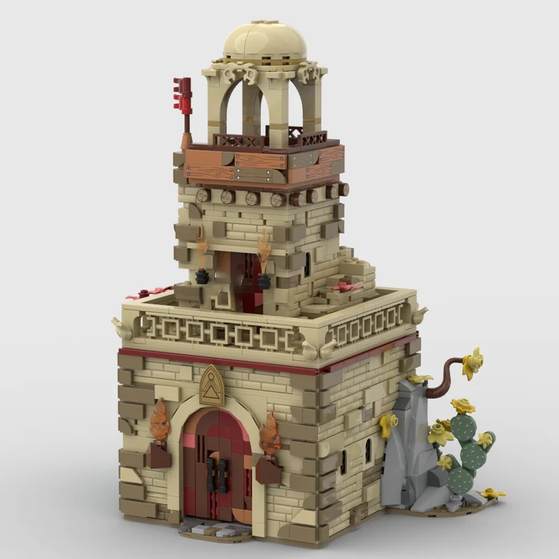 Castelo medieval modelo moc edifício torre árabe modelo tecnologia presente city vista de rua construção diy montagem conjuntos de férias brinquedos