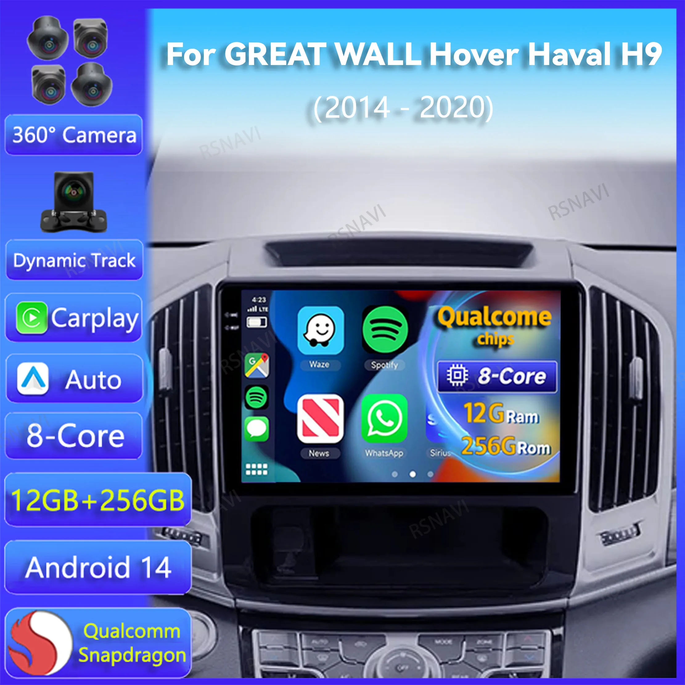 

Android 14 Car Radio For GREAT WALL Hover Haval H9 2014 - 2020 Carplay Auto GPS Navigation 2Din Video Stereo Player DSP WIFI+4G