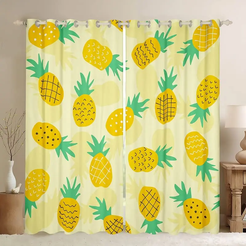 

Cute Pineapples Blackout Curtains for Bedroom High Shading Out Curtains Room Darkening Drapes for Patio Window Living Room